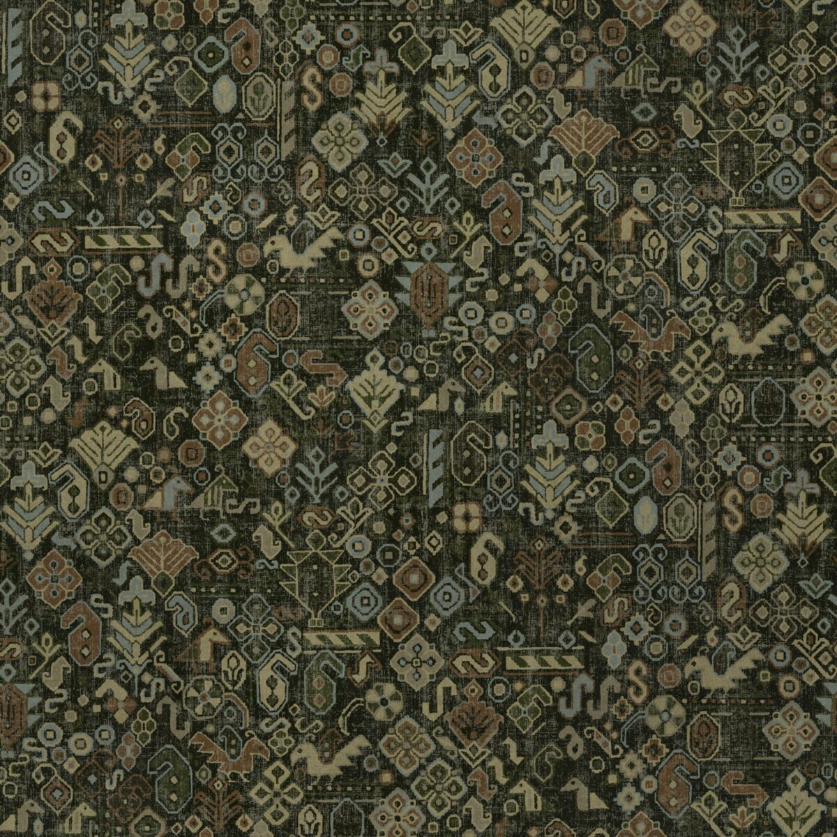green geometric velvet-chenille fabric from Warwick