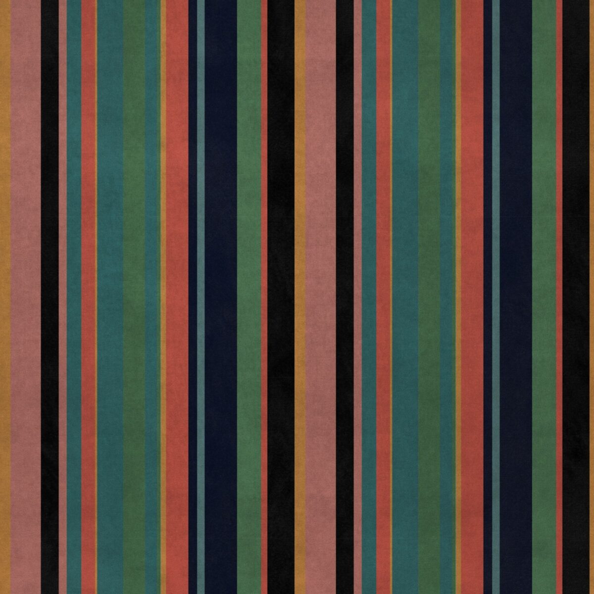 Smith Fabric - Carnival by multicolour striped velvet-chenille fabric from Warwick