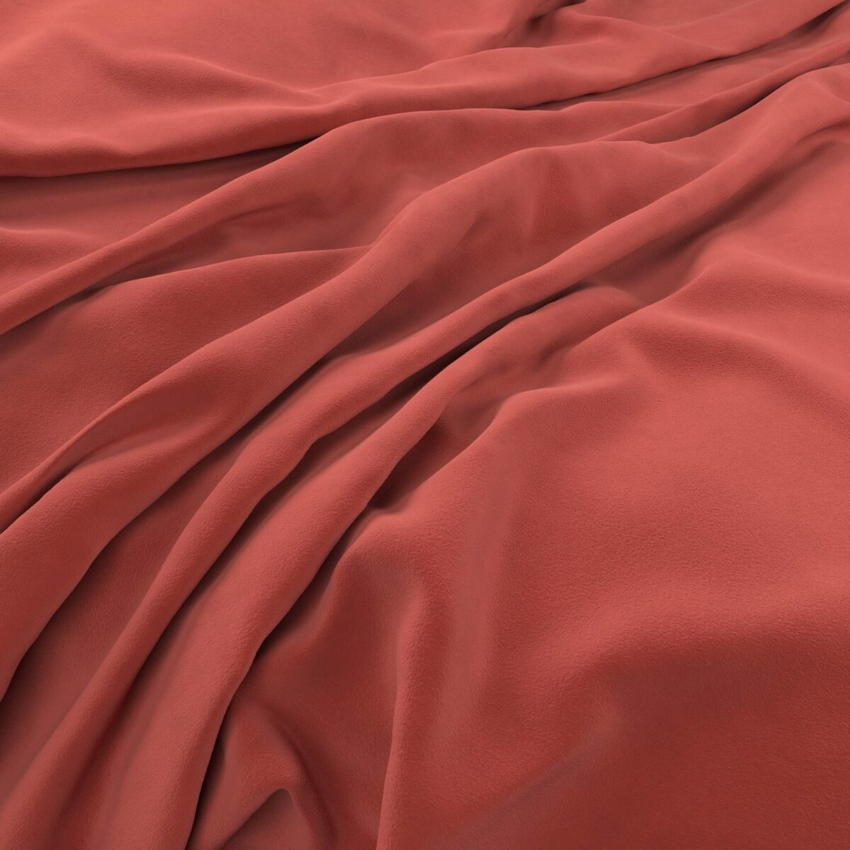 Eco-Velvet Fabric - Coral by red plain velvet-chenille fabric from Warwick
