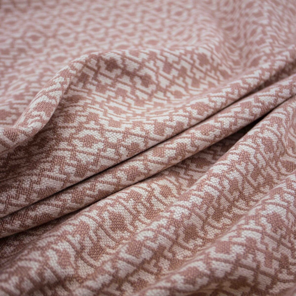 pink geometric cotton fabric from Warwick