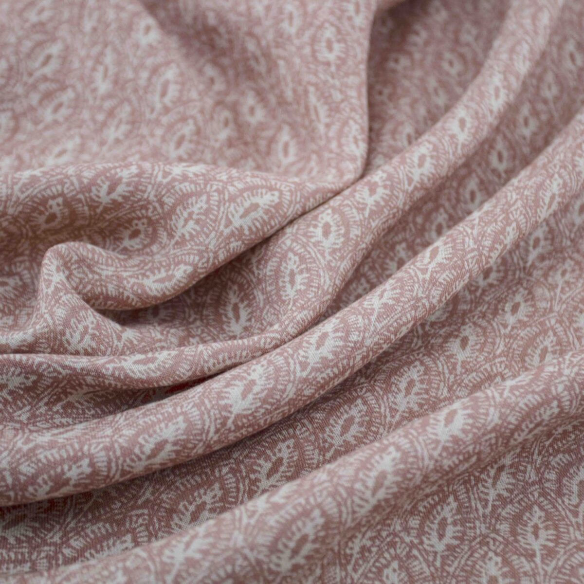 pink botanical linen fabric from Warwick