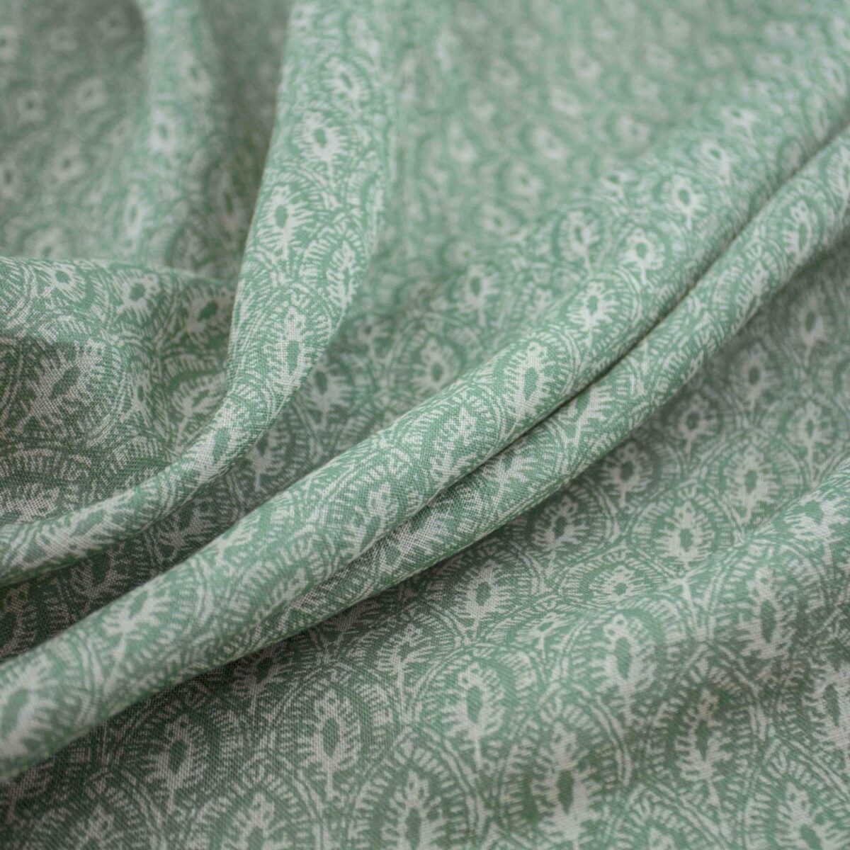 green botanical linen fabric from Warwick