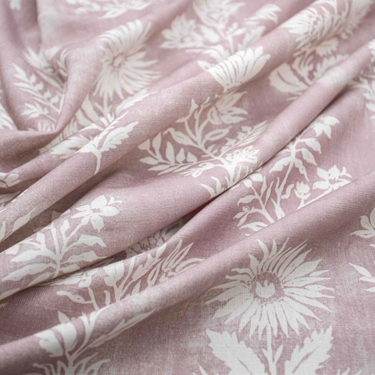 pink botanical printed fabric from Warwick