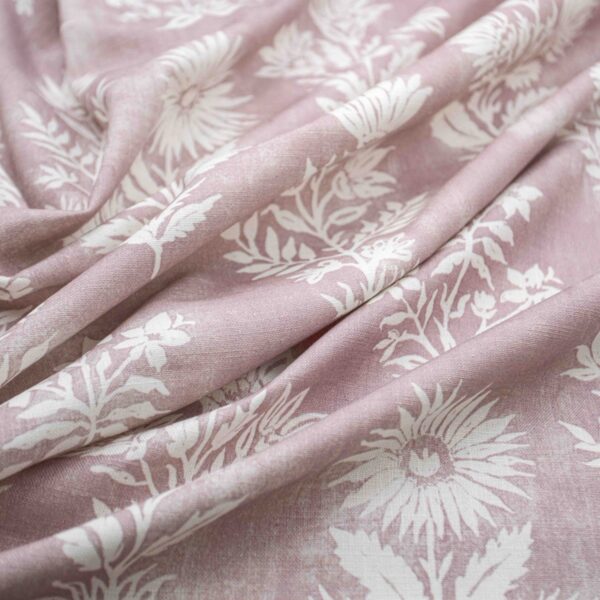 Rosalee Fabric - Pastel by pink botanical printed fabric from Warwick