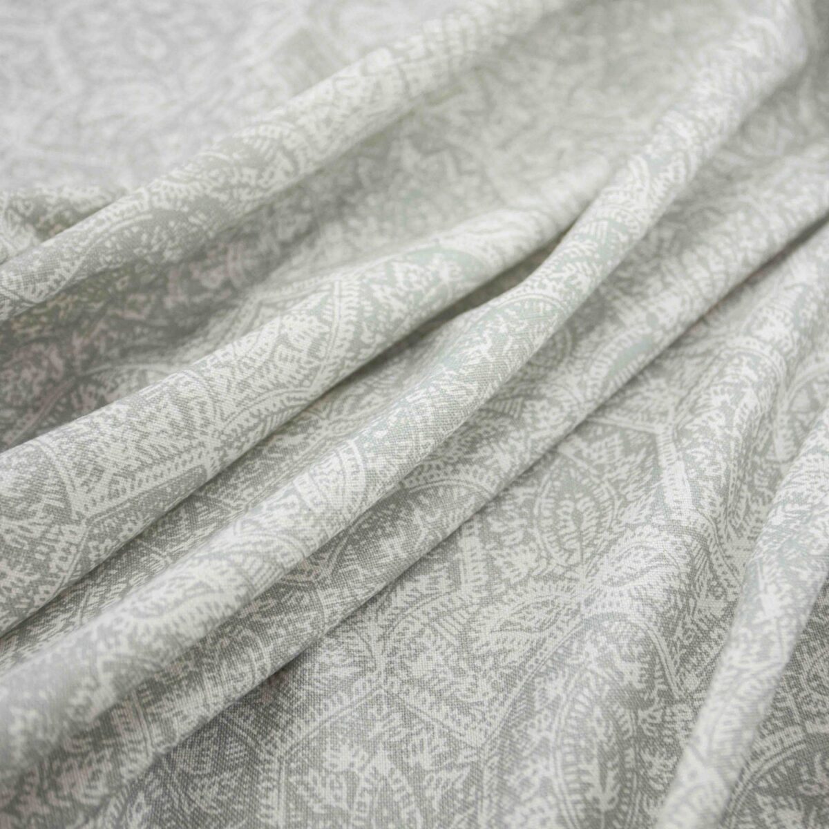 Simla Fabric - Duckegg by white botanical printed fabric from Warwick