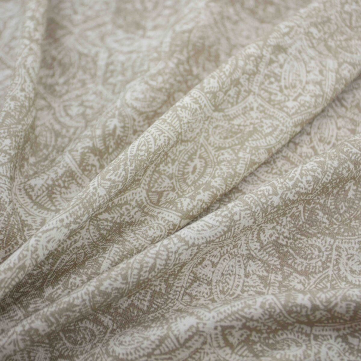 Simla Fabric - Putty by neutral botanical printed fabric from Warwick