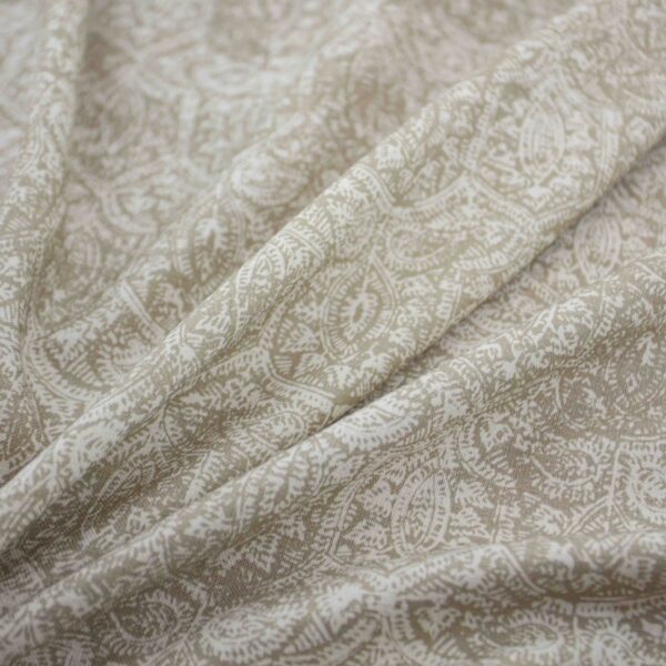 Simla Fabric - Putty by neutral botanical printed fabric from Warwick