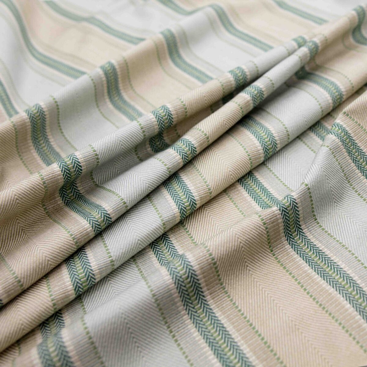 green striped woven fabric from Warwick