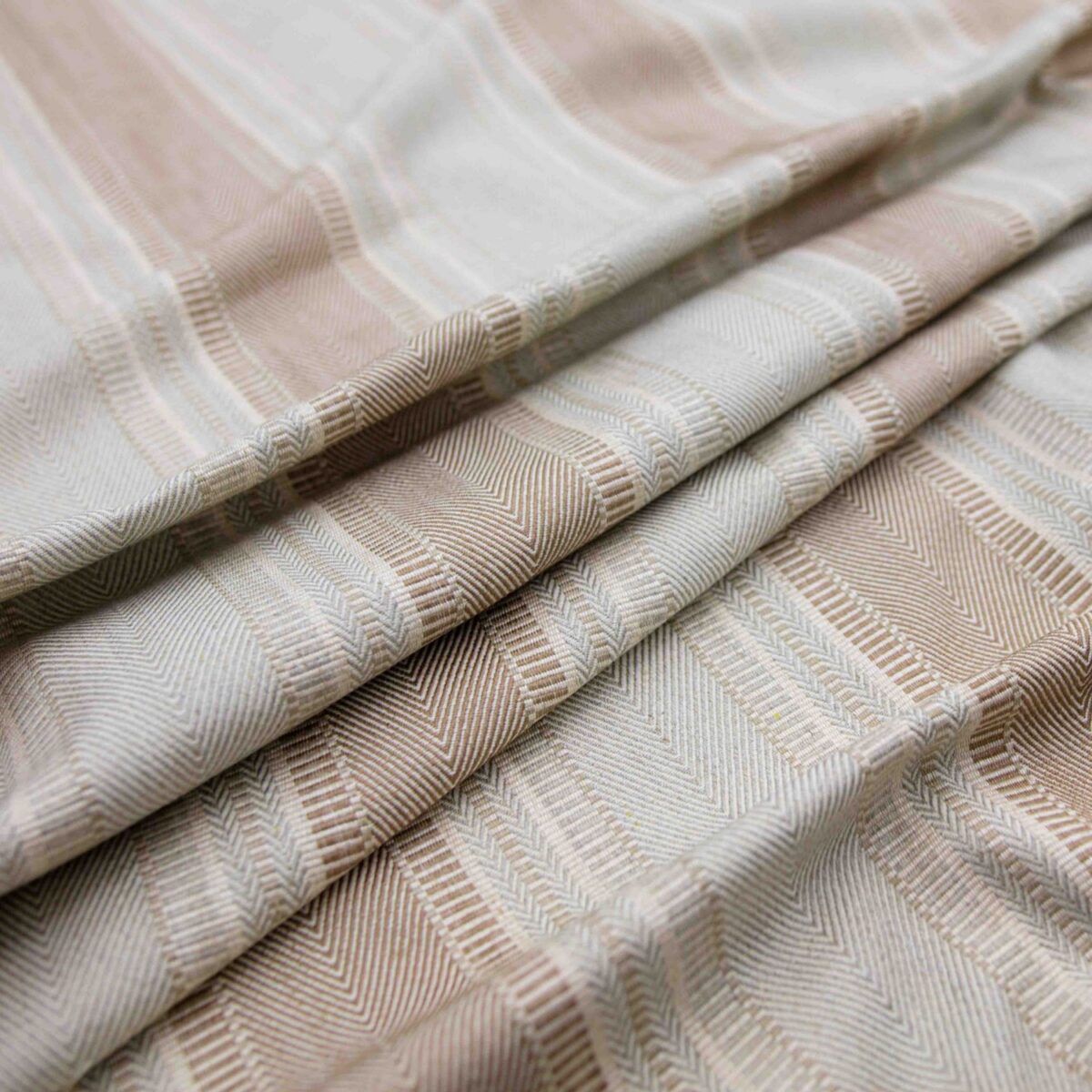 Trinity Fabric - Natural by neutral striped woven fabric from Warwick