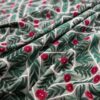 green botanical embroideried fabric from Warwick