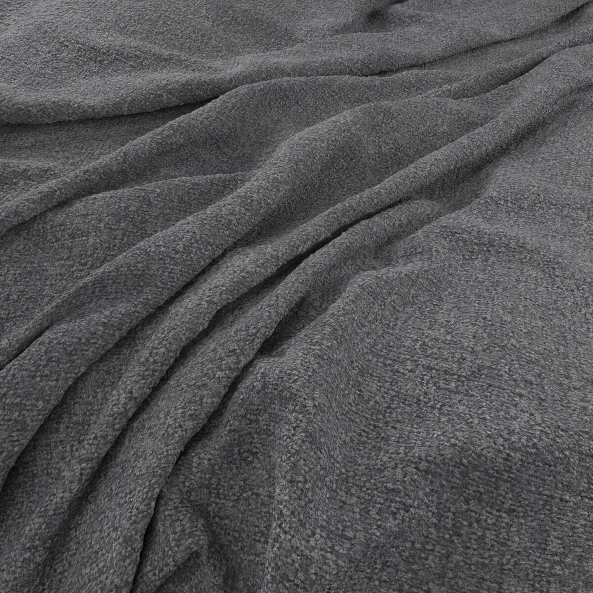 Brecon Fabric - Graphite by black-grey plain woven fabric from Warwick