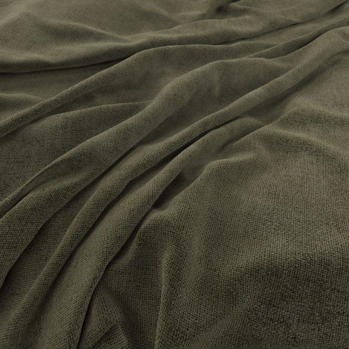 Malmo Eco Fabric - Moss by green plain woven fabric from Warwick