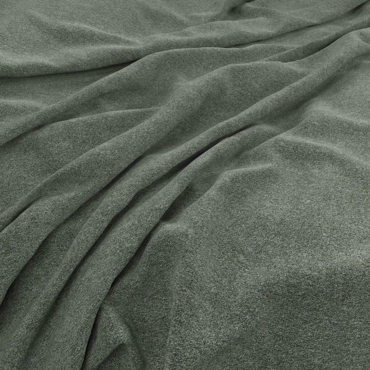 Solna Fabric - Pine by green plain woven fabric from Warwick