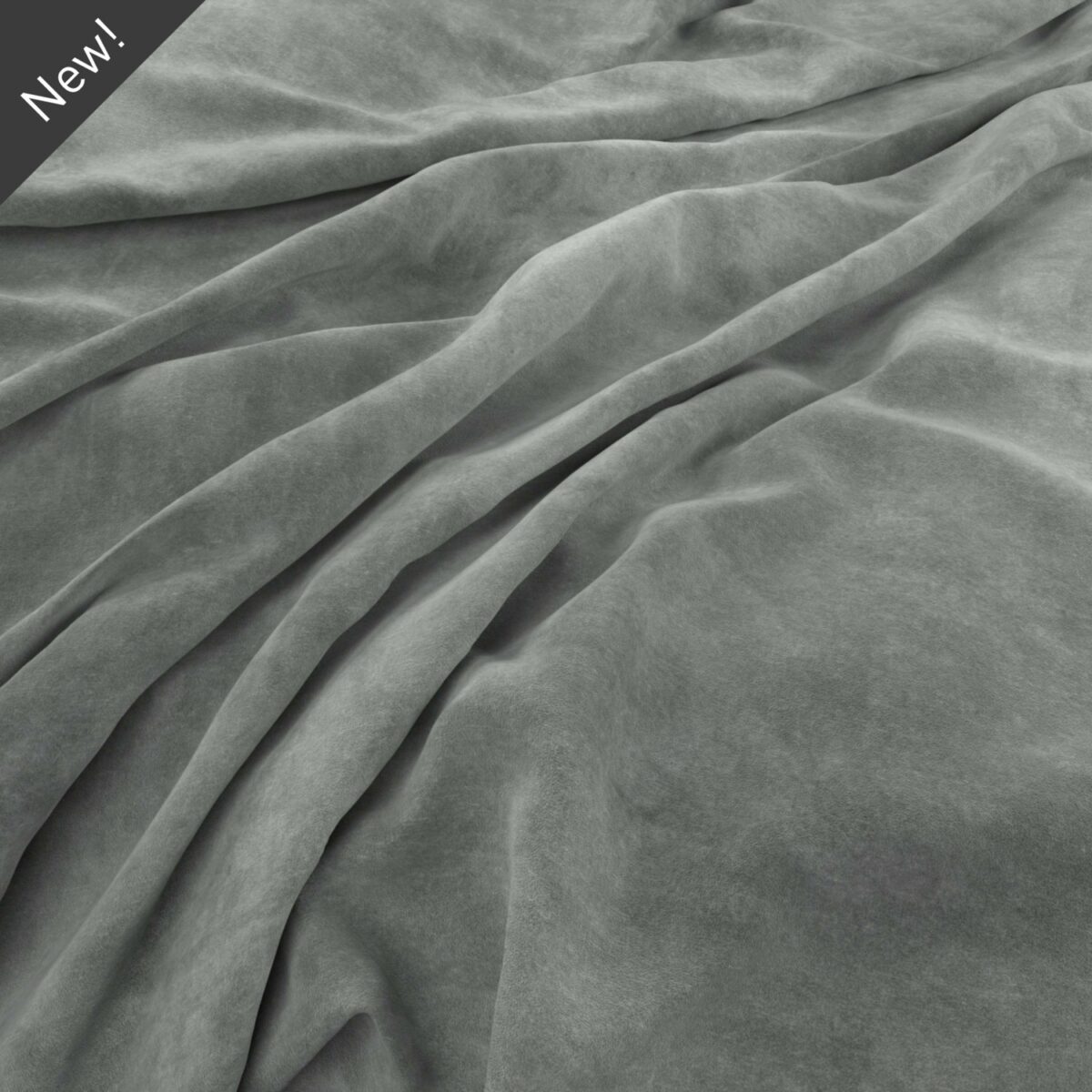 Lovely Fabric - Aluminium by black-grey plain velvet-chenille fabric from Warwick