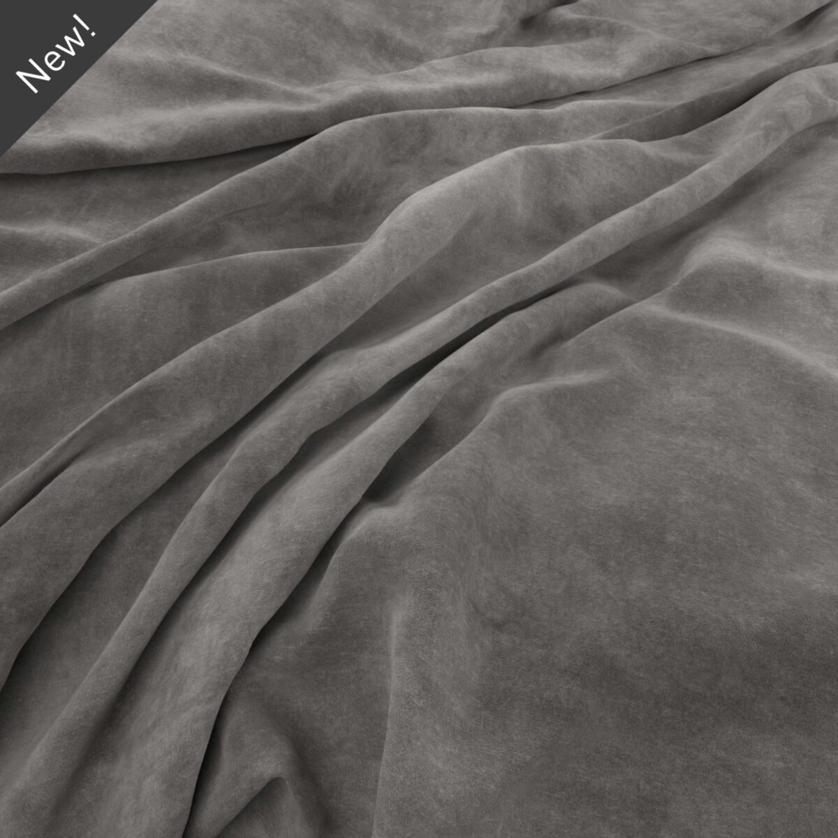Lovely Fabric - Ash by black-grey plain velvet-chenille fabric from Warwick
