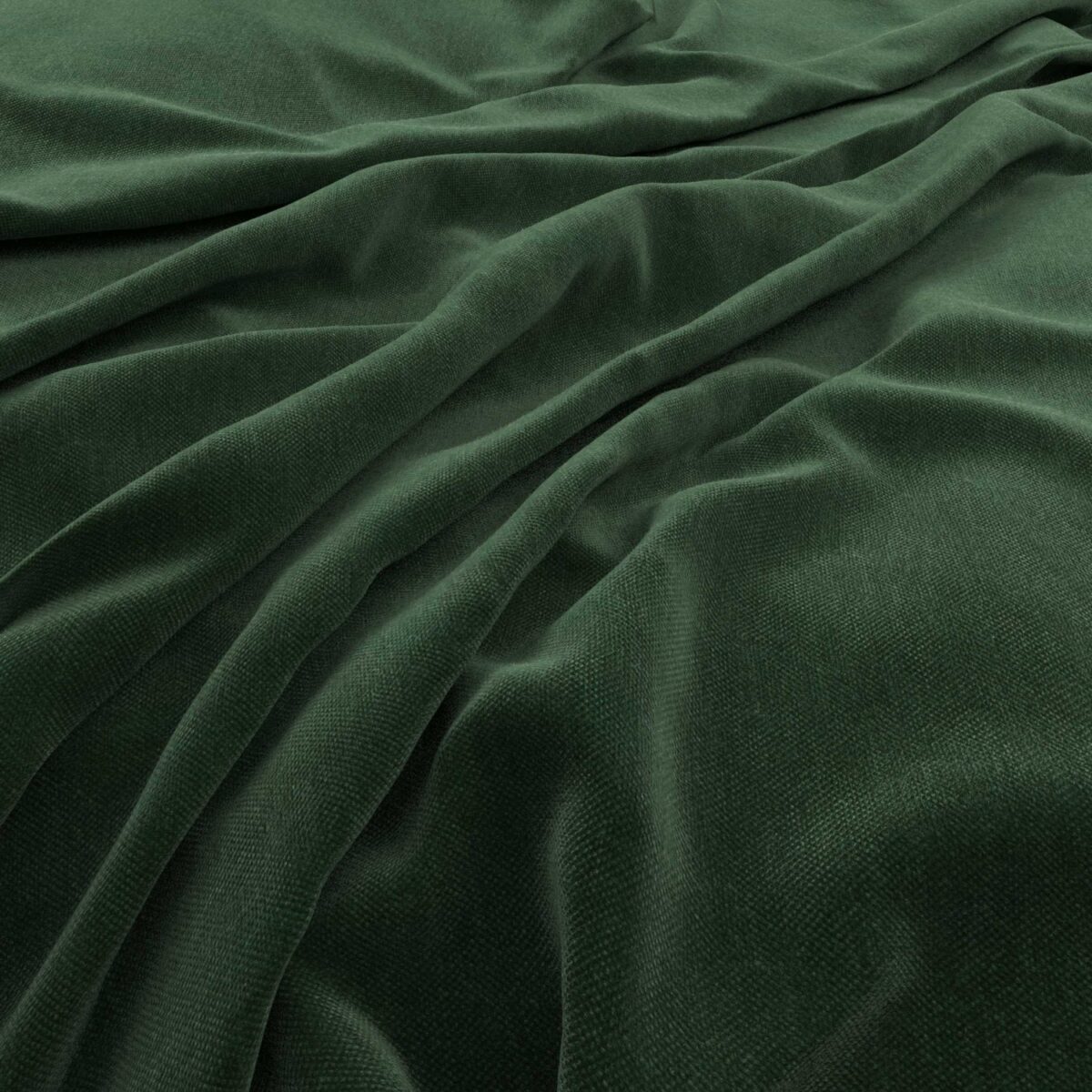 Manolo Fabric - Pine by green plain velvet-chenille fabric from Warwick