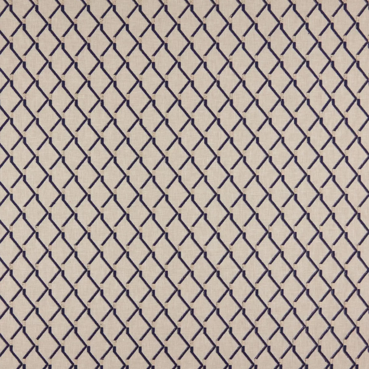 Amira Fabric - Indigo by blue geometric embroideried fabric from Kai