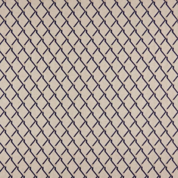 Amira Fabric - Aloe by blue geometric embroideried fabric from Kai