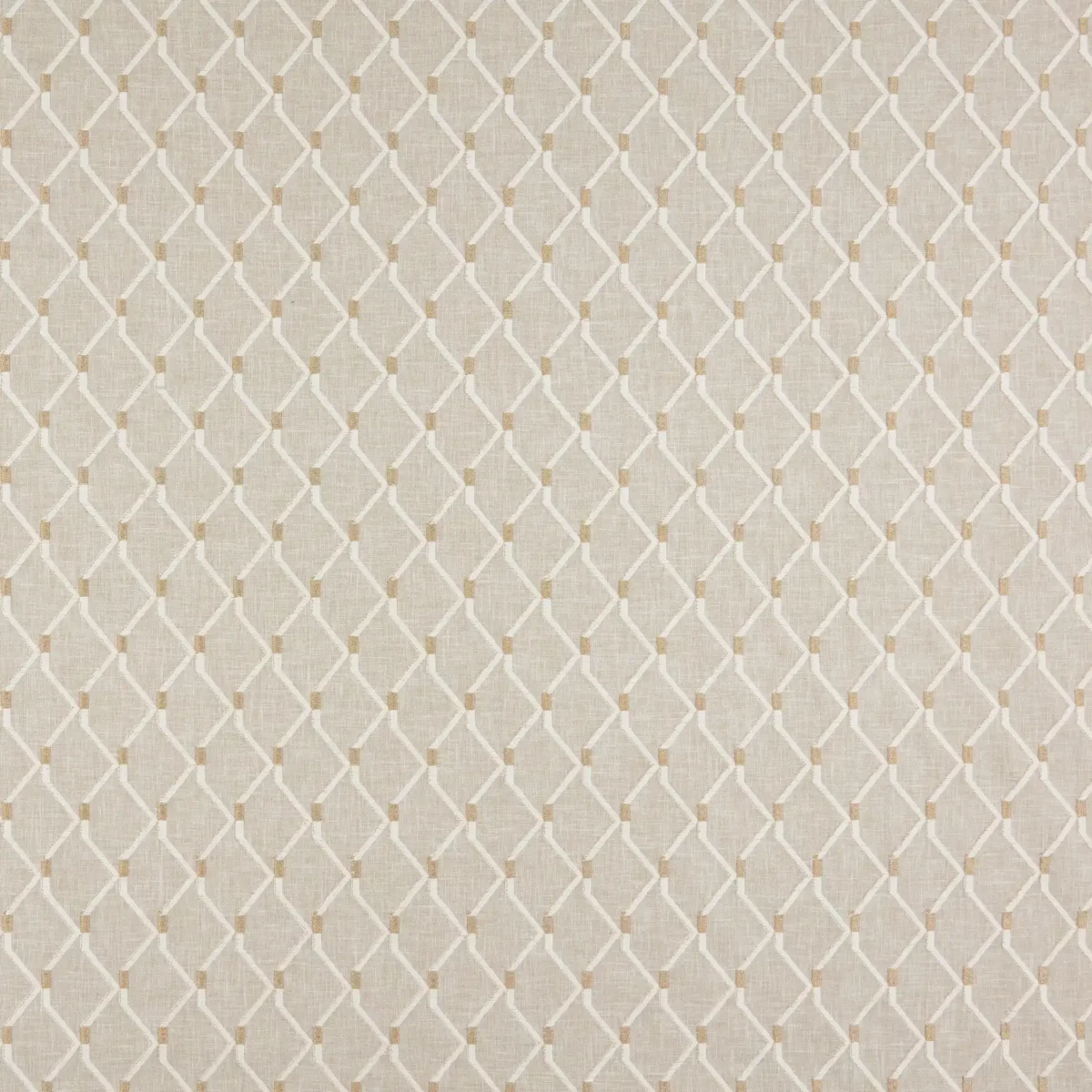 white geometric embroideried fabric from Kai