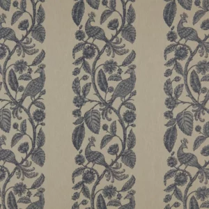 blue botanical woven fabric from Kai