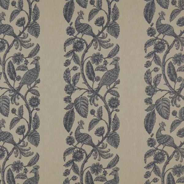 Jacques Fabric - Indigo by blue botanical woven fabric from Kai