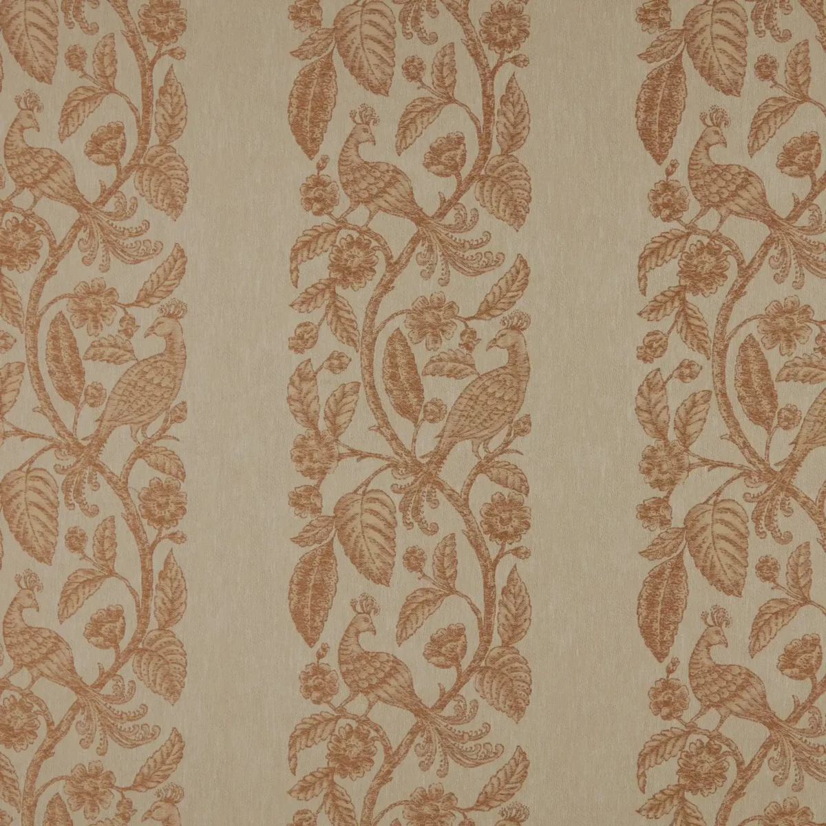 Jacques Fabric - Terracotta by orange botanical woven fabric from Kai