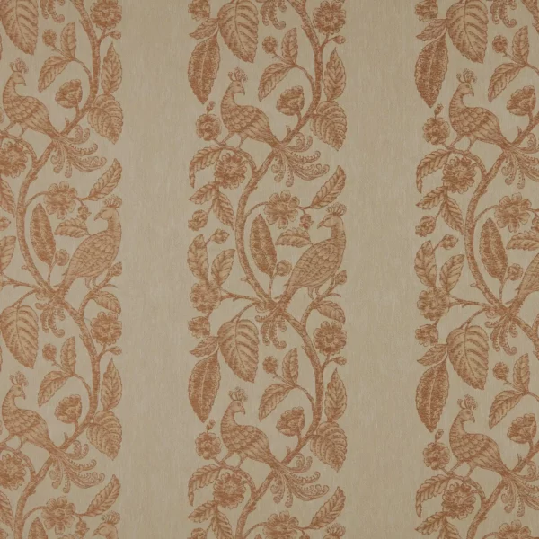 orange botanical woven fabric from Kai