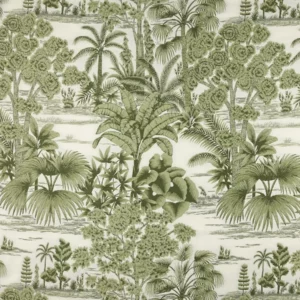 green botanical woven fabric from Kai