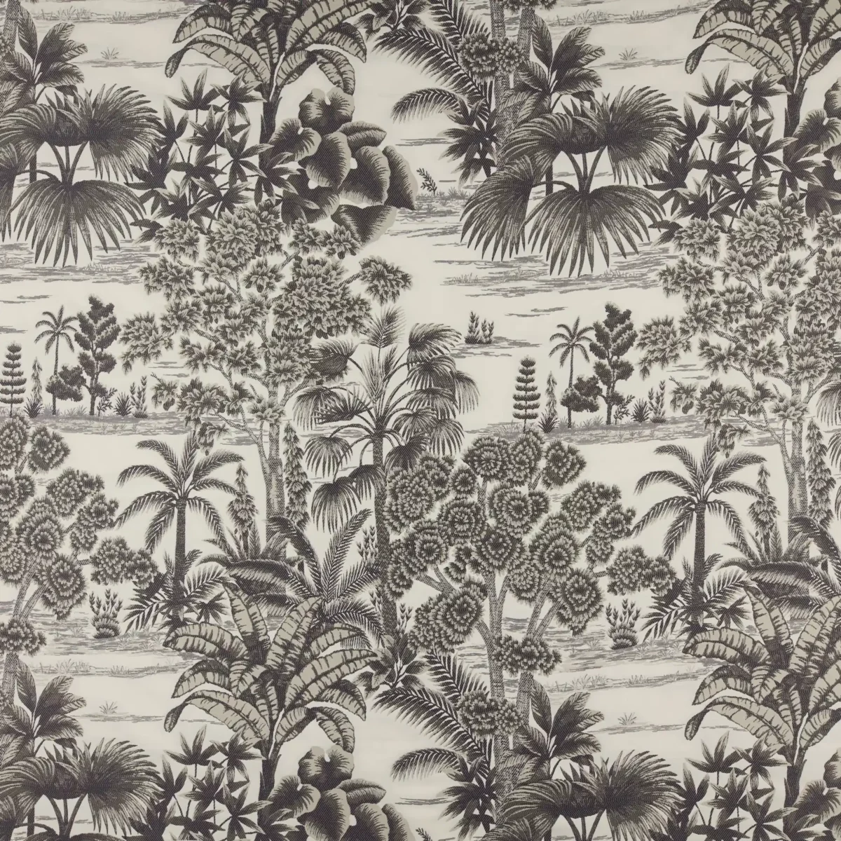 black-grey botanical woven fabric from Kai