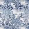 blue botanical woven fabric from Kai