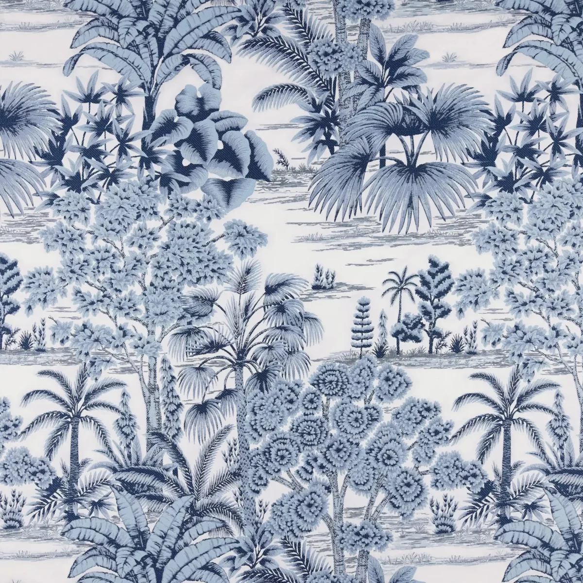 Laurent Fabric - Sky by blue botanical woven fabric from Kai