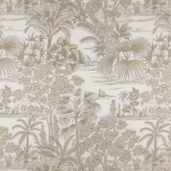 Laurent Fabric - Stone by neutral botanical woven fabric from Kai