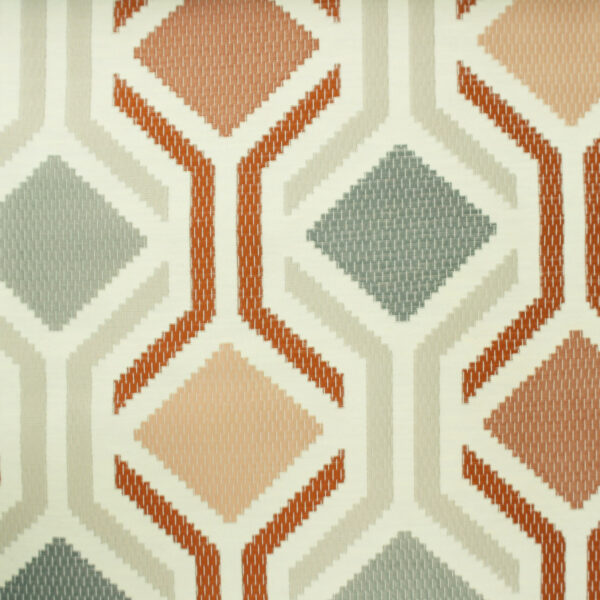 Mosaic Fabric - Burnt Orange by orange geometric woven fabric from Porter & Stone