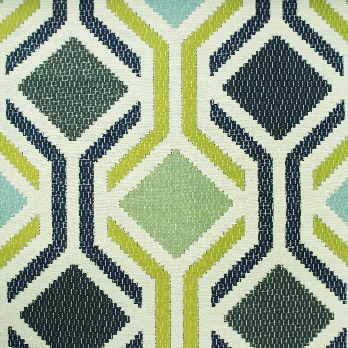 Mosaic Fabric - Olive by green geometric woven fabric from Porter & Stone