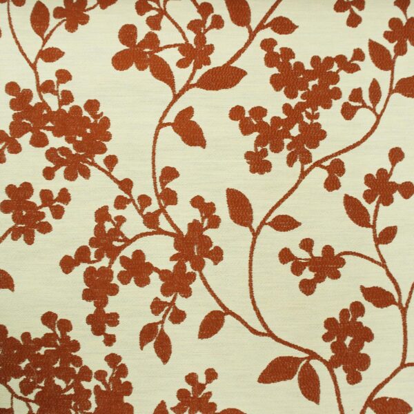 orange botanical woven fabric from Porter & Stone