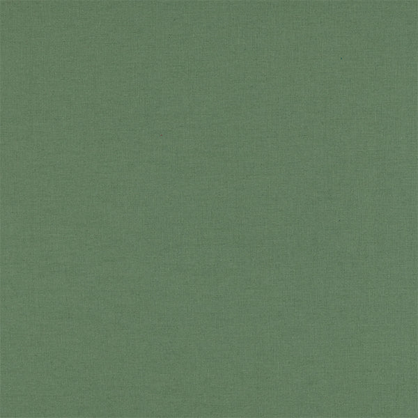 Liana Fabric - Verdigris by green plain cotton fabric from Porter & Stone