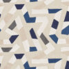 blue geometric embroideried fabric from Porter & Stone