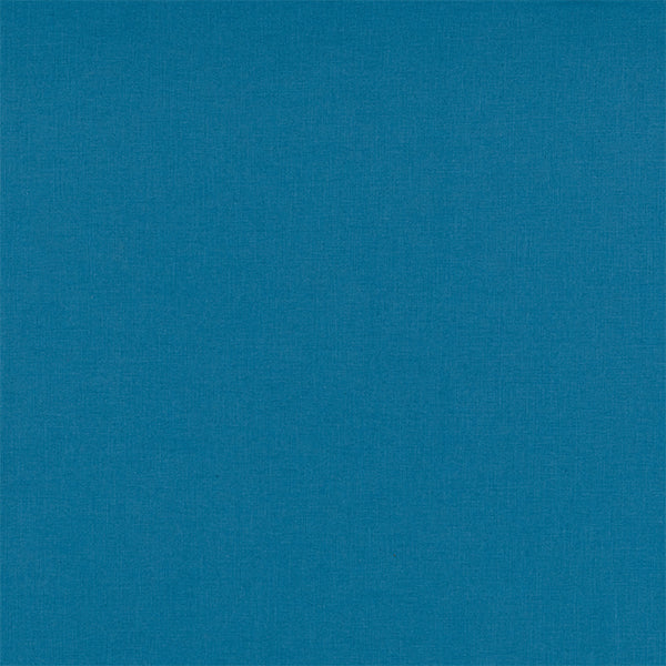 Liana Fabric - Marina by blue plain cotton fabric from Porter & Stone