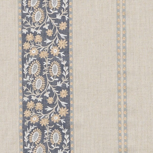 Brockenhurst Fabric - Ink by blue striped woven fabric from Porter & Stone