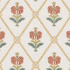 red botanical embroideried fabric from Porter & Stone