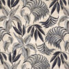 black-grey botanical cotton fabric from Porter & Stone