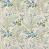 blue botanical embroideried fabric from Nina Campbell