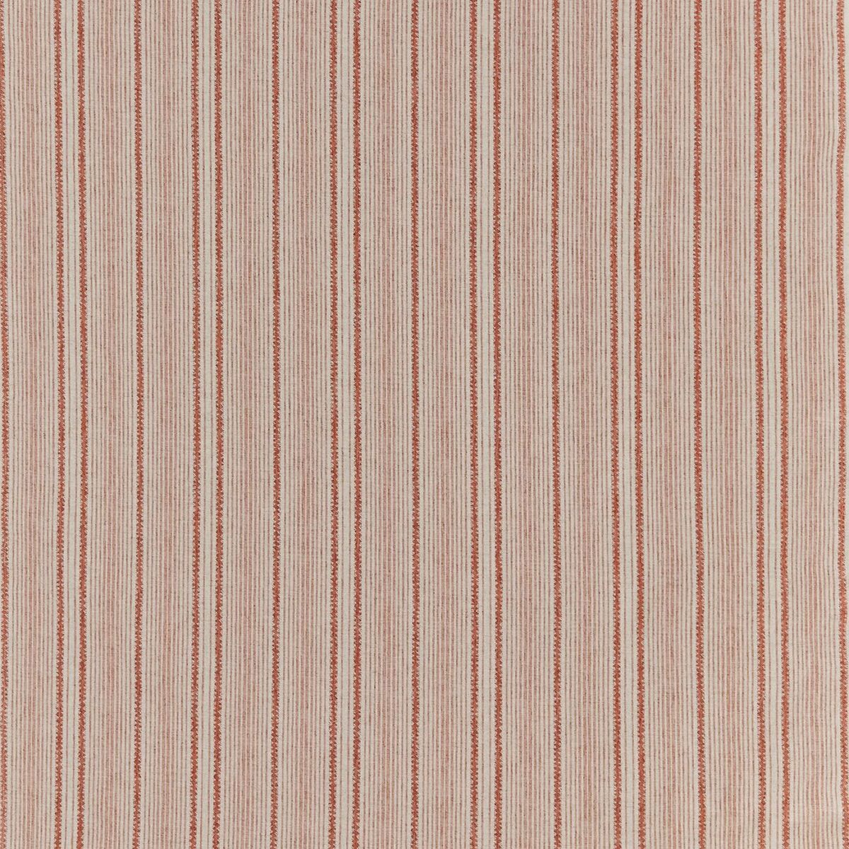 Aldeburgh Fabric - Coral by pink striped woven fabric from Nina Campbell