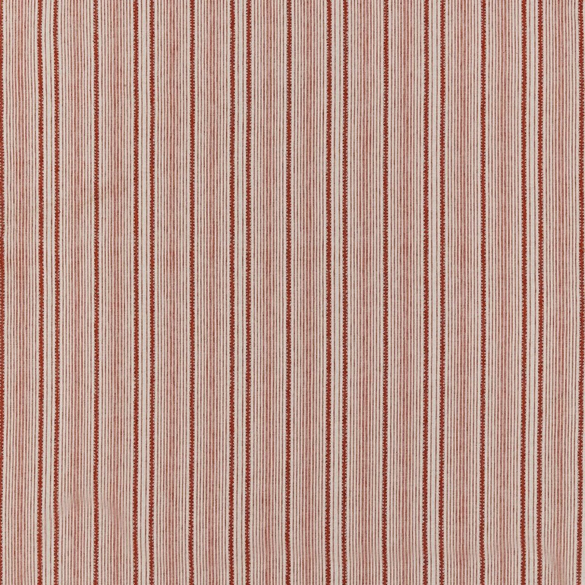 Aldeburgh Fabric - Red by pink striped woven fabric from Nina Campbell