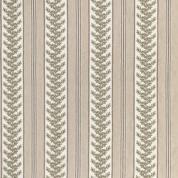 neutral striped embroideried fabric from Nina Campbell
