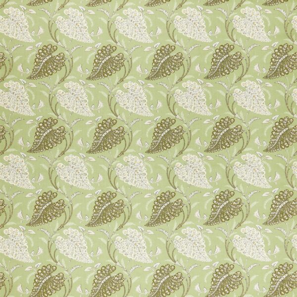 Felbrigg Fabric - Sage / Ivory / Sepia by green botanical linen fabric from Nina Campbell