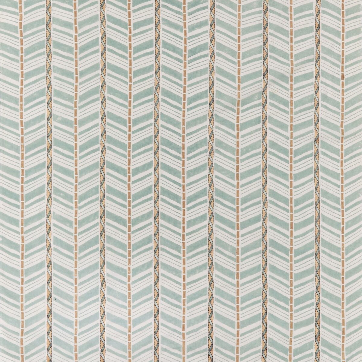 Woodbridge Stripe Fabric - Aqua by blue striped printed fabric from Nina Campbell
