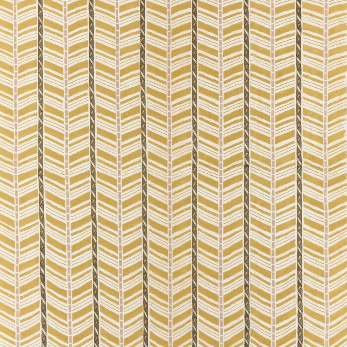 Woodbridge Stripe Fabric - Ochre swatch