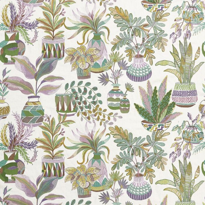 Tudeley Fabric - Lavender / Jade / Lime swatch