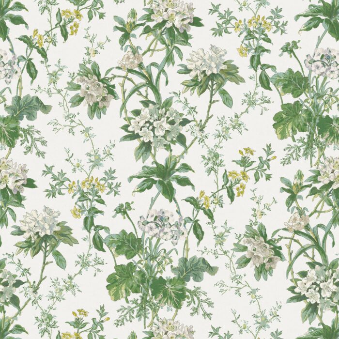 Somerhill Fabric - Green / White swatch